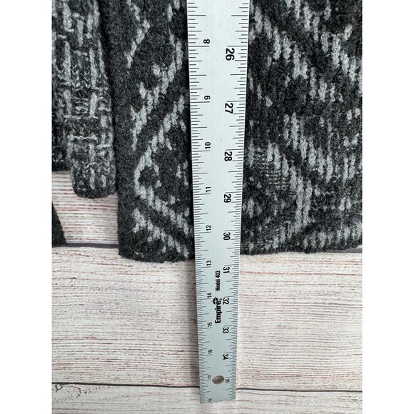 Lucky Brand Southwest Print Wool Blend Open Front Cardigan Sweater Womens S Gray - Picture 8 of 8